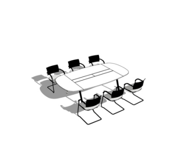 现代会议桌椅su模型