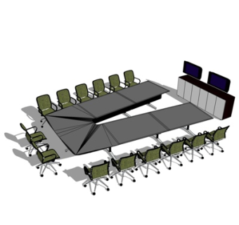 现代会议桌椅su模型
