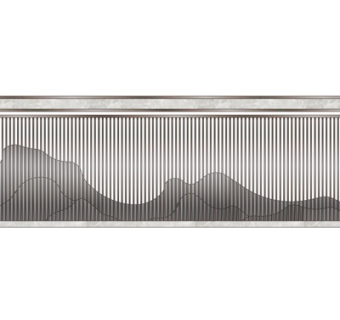 新中式景观墙su模型