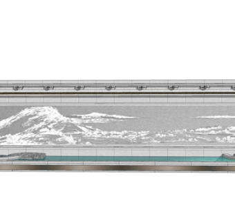 新中式景观墙su模型