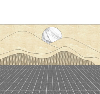 新中式景观墙su模型