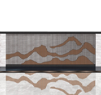 新中式景观墙su模型