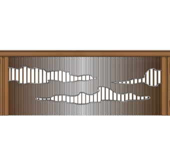 新中式景观墙su模型