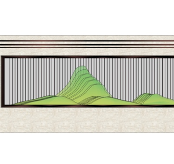 现代景观墙su模型