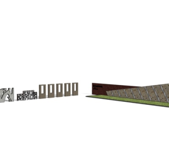 现代景观墙su模型