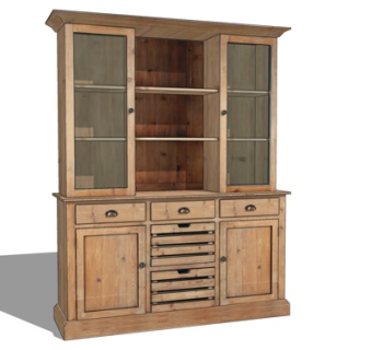 现代实木装饰柜su模型