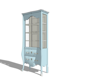 简欧实木装饰柜su模型