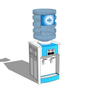 现代饮水机su模型