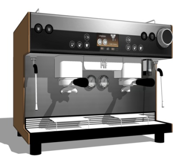 现代自助咖啡机su模型