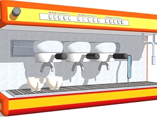 现代自助咖啡机su模型