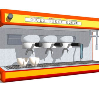 现代自助咖啡机su模型