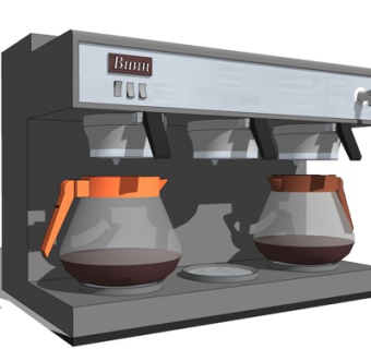 现代自助咖啡机su模型