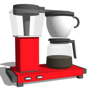 现代自助咖啡机su模型