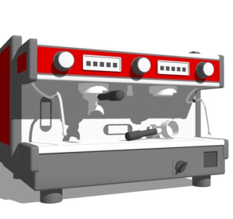 现代自助咖啡机su模型