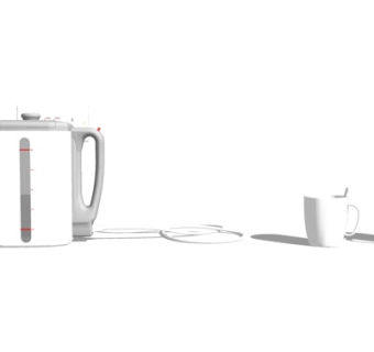 现代热水壶su模型
