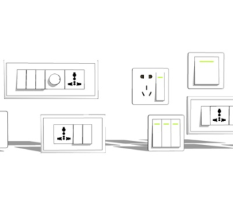现代开关插座su模型
