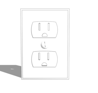 现代开关插座su模型