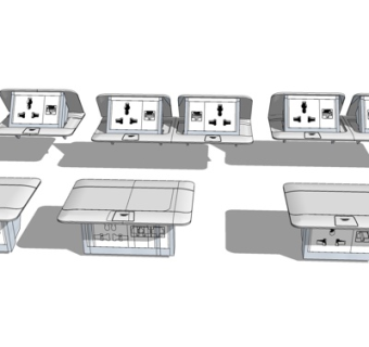 现代开关插座su模型