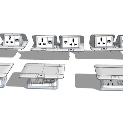 现代开关插座su模型