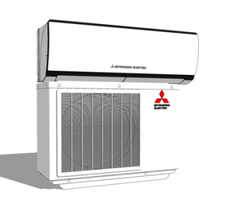 现代三菱空调外机su模型