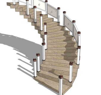 现代楼梯su模型
