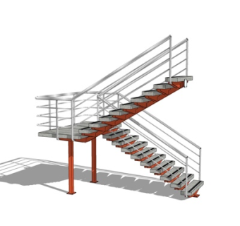 现代楼梯su模型