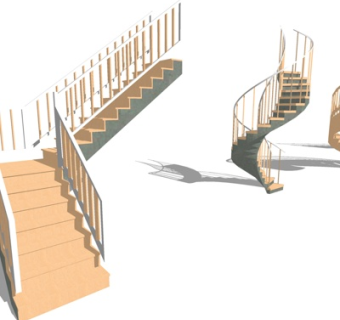 现代旋转楼梯su模型