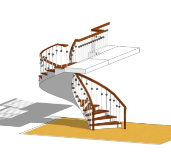 现代楼梯su模型