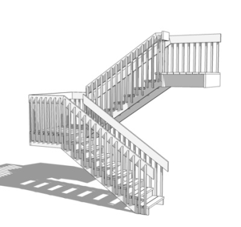 现代楼梯su模型