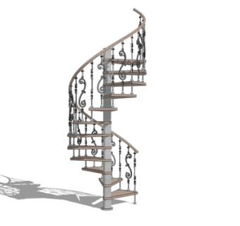 欧式旋转楼梯su模型