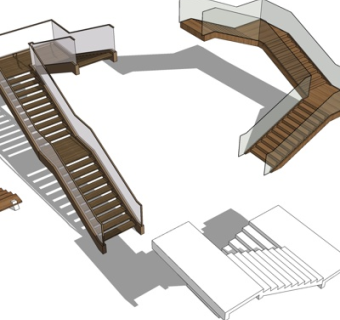 现代楼梯su模型