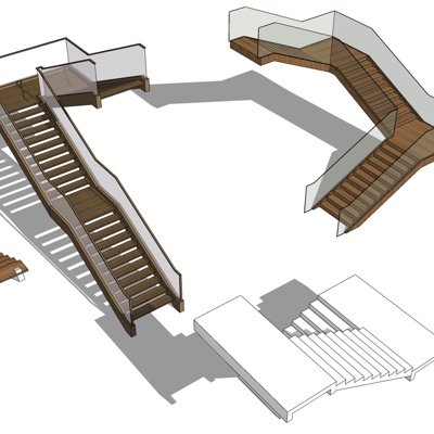 现代楼梯su模型