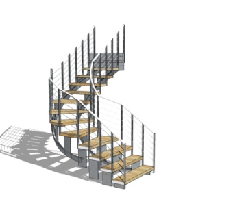 现代楼梯su模型
