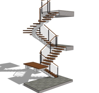 现代楼梯su模型