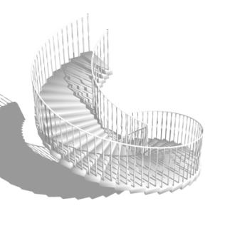 现代旋转楼梯su模型