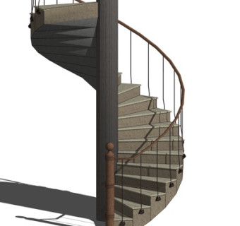 现代旋转楼梯su模型