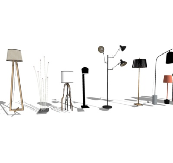 现代落地灯组合su模型