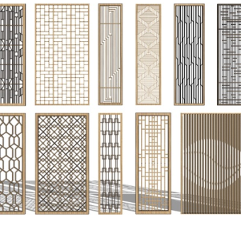 现代轻奢隔断su模型