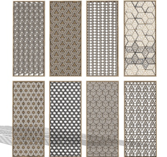 现代轻奢隔断su模型