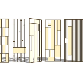 现代轻奢隔断su模型