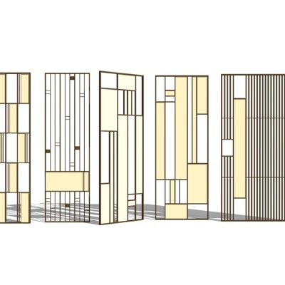 现代轻奢隔断su模型