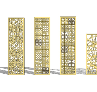 现代轻奢隔断su模型