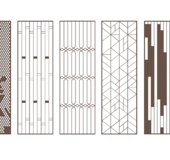 现代轻奢隔断su模型