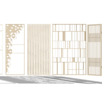 现代轻奢隔断su模型