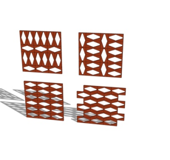 现代镂空隔断su模型