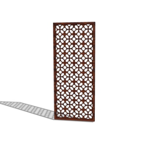 现代实木隔断su模型