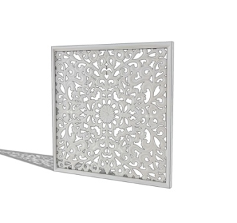 现代雕花隔断su模型