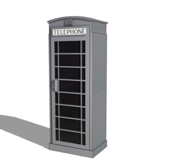现代电话亭su模型