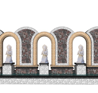 欧式景观喷泉su模型