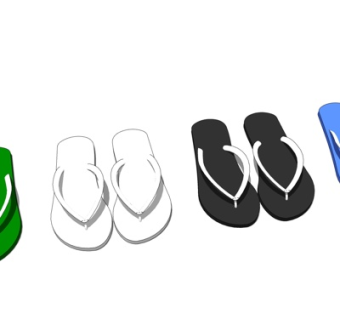 现代人字拖鞋su模型